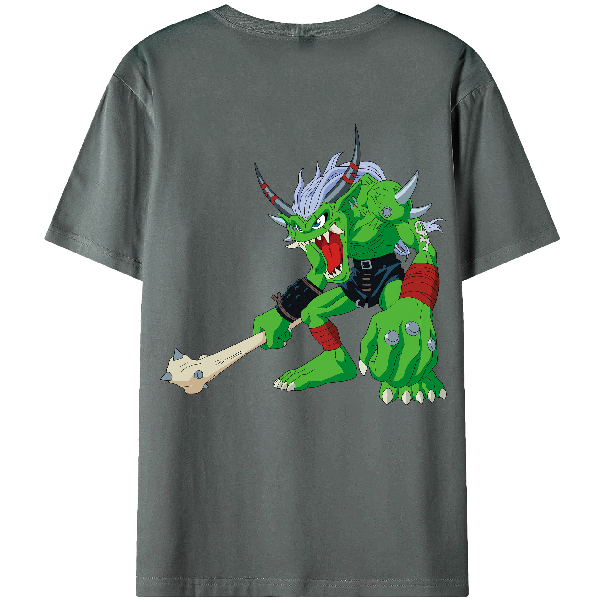 （画像用） Digimon デジタルモンスター/デジモン 綿100％ メンズ半袖Tシャツ（バックプリント） 通気性